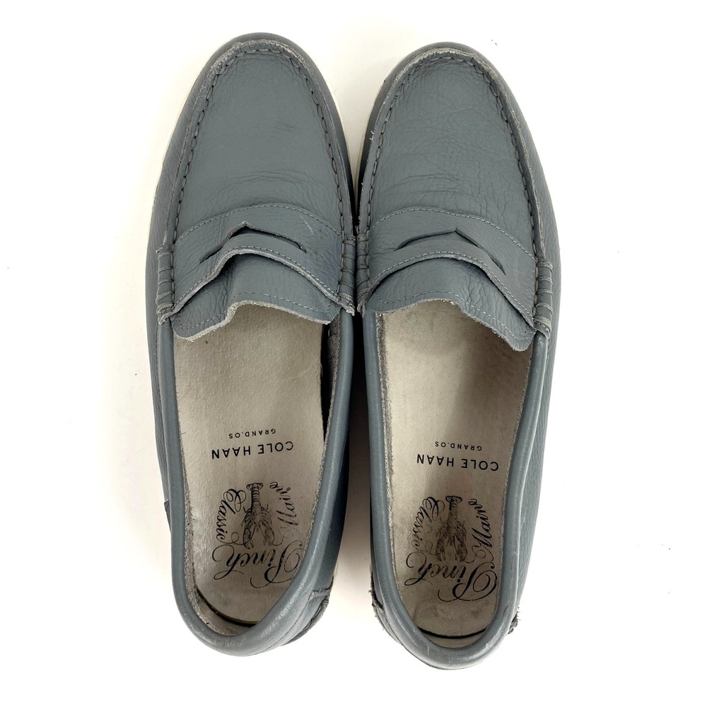 Cole Haan Grand OS Leather Penny Loafers Men's 10.5 M Gray Mocs Slip On Shoes - Picture 7 of 8